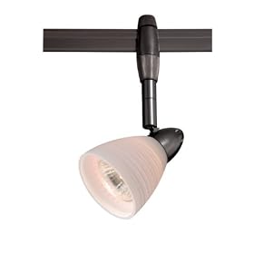 Euro Rail - 1 Light Low Voltage Track Spot Lighting Fixture - Dark Bronze - White Wiped... by Vaxcel Lighting
