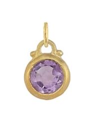 February Amethyst Charm in 24 Karat Gold Vermeil