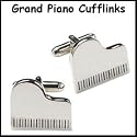 Piano Cufflinks - Grand Piano Cufflinks - silver colour piano cufflinks