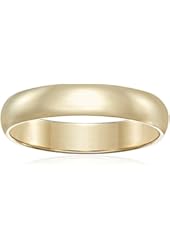 Men's 10k Yellow Gold 4mm Traditional Plain Wedding Band