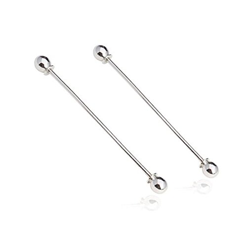 Samway 2pcs men s jewelry collar pin gun silver plated …