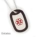 Medical Alert Stainless Steel ID Dog Tag Necklace ~Diabetes