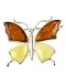 Cognac & Yellow Amber Butterfly Pin