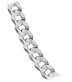 14k White Gold 6.9mm Cuban Necklace, 22