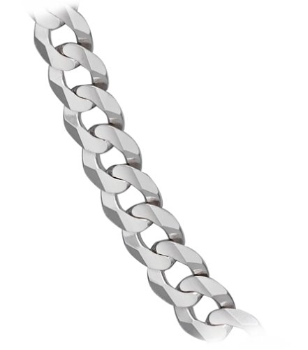 14k White Gold 6.9mm Cuban Chain Necklace, 22