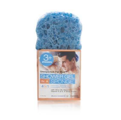 Spongeables Shower Gel in a Sponge 4-in-1 (Unexpected for Men) 3+ Uses 1.2 oz