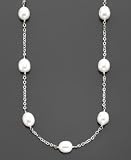 Sterling Silver Freshwater Pearl Tin Cup Necklace
