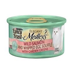 Fancy Feast Elegant Medleys Wild Salmon and Whipped Egg Souffle' with Garden Greens (24/3-oz cans)