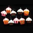 Set of 10 Mom's Kitchen Glitter Cupcake Novelty Christmas Lights - Green Wire