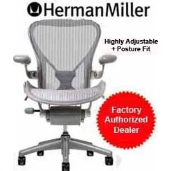 Aeron Desk Chair, Full-Featured PostureFit, Color: Classic Zinc, Medium by Aeron Desk Chair, Full-Featured PostureFit, Color: Classic Zinc/Titanium, Medium