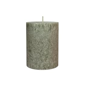 Set of 24 Crystalized Pillar Candle 3 X 4, Heather Grey - Sandalwood Scented