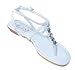 Womens Roman Gladiator Sandals Flats Thongs Shoes 4 Colors (9, White 1239)