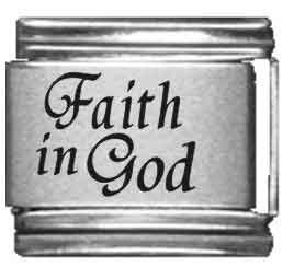 Clearly Charming Faith in God Laser Italian Charm
