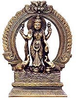 Collectible-Figurines Hindu Religious Statue Brass Sculpture Goddess Laxmi 6.5 inches x 8.5 inches Weight1.50 Kg