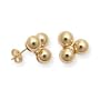 14k Yellow Gold Large 6mm Triple Ball Stud Earrings, HypoAllergenic