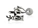 Golf Ball & Bag with Clubs Silver Cufflinks with Presentation Box
