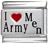 Clearly Charming I Heart Army Men Red Heart Laser Italian Charm