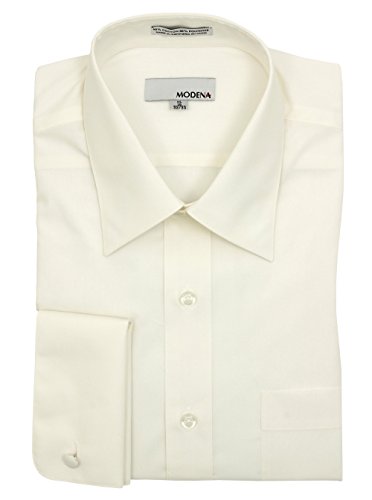 Modena Mens Eggshell French Cuff Cotton Blend Dress Shirt