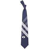 BYU Brigham Young Cougars Grid Neck Tie with NCAA College Sports Team Logo