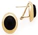 14K & BLACK ONYX EARRINGS OVAL OMEGA CLIP