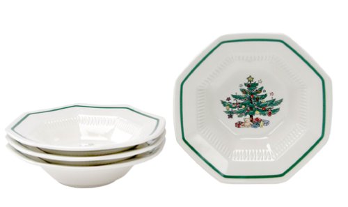 Nikko Ceramics Christmastime Fruit Bowls, Set of 4