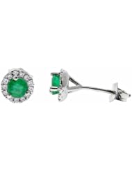 Emerald Sterling Silver Ladies Earrings