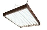 Hydrofarm T5 Fluorescent Grow Lights - 4Ft/8-Tube Designer System (Grow Bulbs Included)