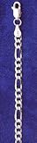 4.0MM 14kt White Gold Figaro Necklace