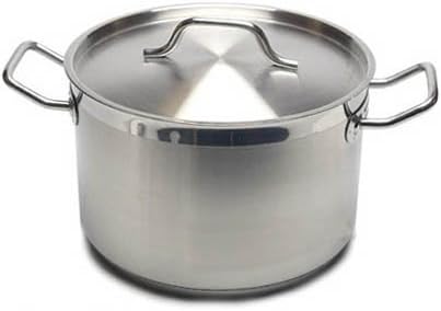 New Professional Commercial Grade 16 QT (Quart) Heavy Gauge Stainless Steel Stock Pot, 3-Ply Clad Base, Induction Ready, With Lid Cover NSF Certified Item