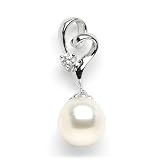 South Sea White Pearl Pendant with Diamond in 14K White Gold
