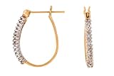 10K Yellow Gold Diamond Hoop Earrings