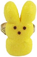 Peeps Inspired Bunny Yellow Ring - Food Jewelry, Kawaii Jewelry, Polymer Clay Jewelry, Adjustable Statement Ring