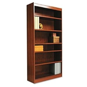 Alera - Square Corner Wood Veneer Bookcase Six-Shelf 35-5/8W X 11-3/4D 