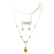 Swarovski Ab Crystal Topaz Colored Necklace Pendant
