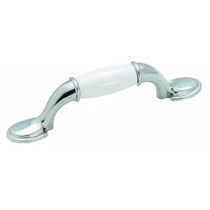Amerock BP76245-26W Royal Family Pull Ceramic Center White and Polished Chrome, 3-Inch... by Amerock