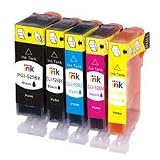 5 Canon Cannon Compatible CLI526, PGI525 Ink Cartridges - WITH CHIP INSTALLED - for PIXMA iP4850 MG5150 MG5250 MG6150 MG8150 mx882 MX885 IX6550 ix6250 MG 5150 5250 6150 8150 IP 4850 IX 6550 6250 MX 885 882 equivalent to PGI 525BK CLI 526Y CLI 526M CLI 526C CLI 526BK highest capacity of ink