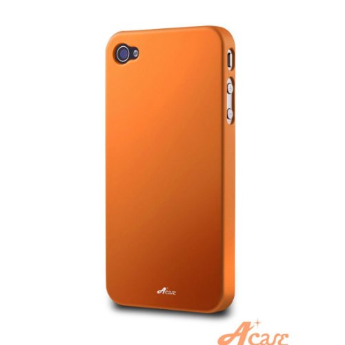 Acase(TM) iPhone 4 and 4S Superleggera flamingo fit case for iPhone 4 4S (Orange) (Fit ATT and Verizon and Sprint iPhone 4 4S)