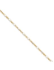 1.5mm, 14 Karat Two-Tone Gold, Diamond-Cut Bead Chain - 18 inch
