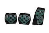 Glow At Night Black Rim Green Inner Plates 3pc Manual (AAA) Racing Pedals