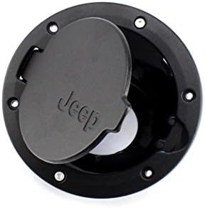 Yiida Black Fuel Filler Door Cover Gas Tank Cap 4-Door 2-Door for 2007-2015 Jeep Wrangler JK & Unlimited (Black)