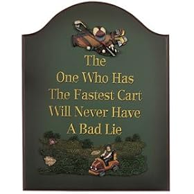Fastest golf cart plaque