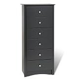 Sonoma Black 6-Drawer Lingerie Chest - Prepac BDC-2354