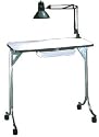 Kayline Manicure Table #401 White With Light And Drawer