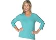Misses Liz Claiborne 3/4 Sleeve Solid T-shirt