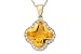 4 3/4 Carat Laser Cut Citrine and 1/5 Carat Diamond 14K Yellow Gold Pendant w/Chain