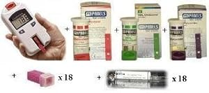 Cardio Chek Deluxe Cholesterol Kit includes home analyzer,cholesterol test strips(total,hdl,trig)