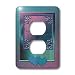Beverly Turner Anniversary Design - Happy Anniversary in Arabic, Two Hearts on Elegant Frame, Aqua - Light Switch Covers - 2 plug outlet cover
