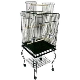 Brand New Parrot Bird Cage Cages Play w/Stand 20x20x58-600HBLK