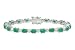 9 Carat Emerald Sterling Silver Bracelet with Diamond Accents