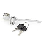 uxcell　ショーケース用ロック　金属素材　シルバートーン　143x2.6x3.7cm